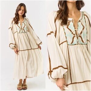 Boho Embroidered Dress - one left M!